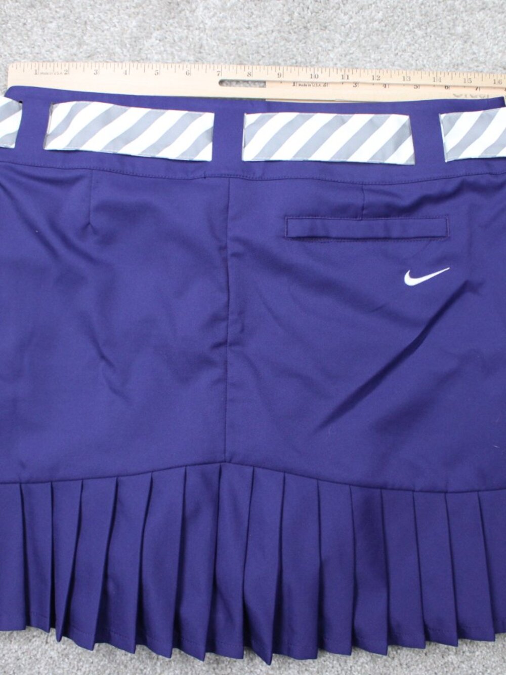 Nike Golf Skort Womens 8 Purple Tour Performance Pleated Shorts Dri-Fit w/ Belt - Picture 5 of 10